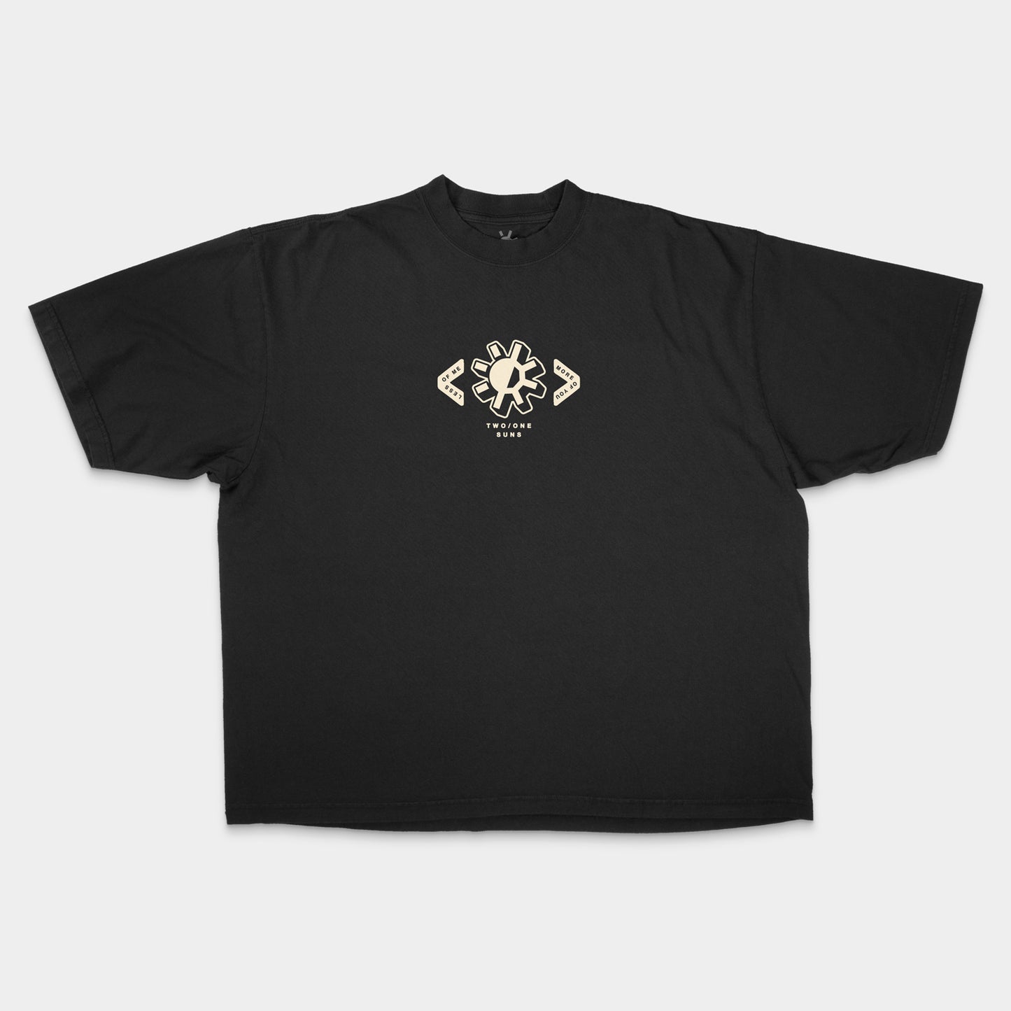 [LESS of ME / MORE of JESUS] Oversized Boxy T-shirt (Old English Edition)