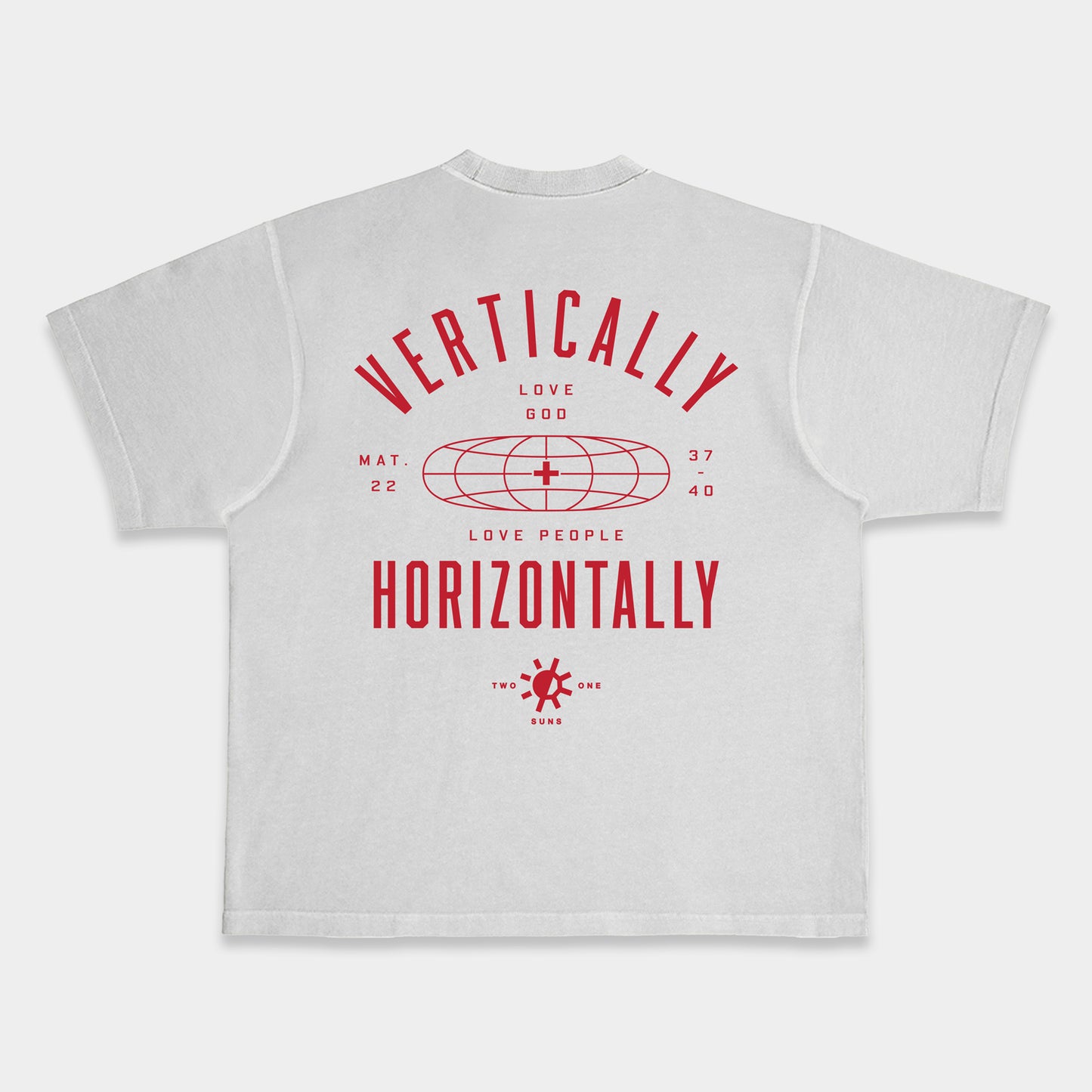 [Love Vertically + Horizontally] T-shirt - Light Gray