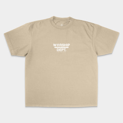 [Worship Everyday Dept.] Oversized Boxy T-shirt - Beige