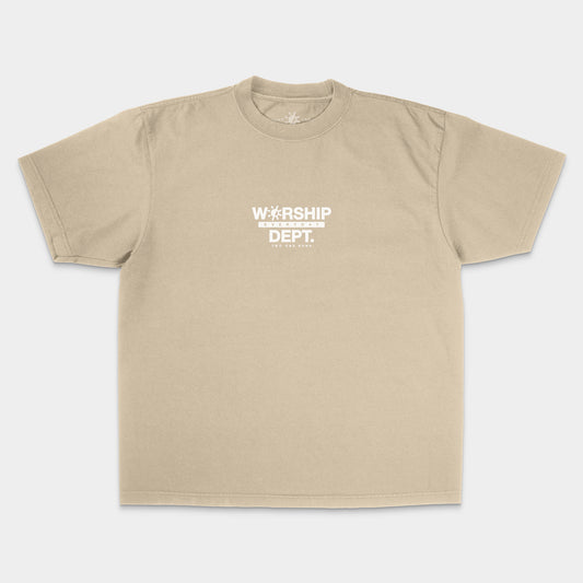 [Worship Everyday Dept.] Oversized Boxy T-shirt - Beige
