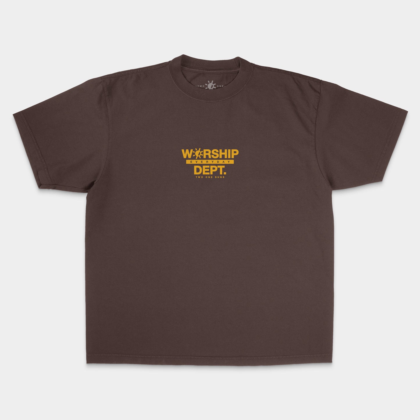 [Worship Everyday Dept.] Oversized Boxy T-shirt - Brown