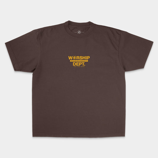 [Worship Everyday Dept.] Oversized Boxy T-shirt - Brown