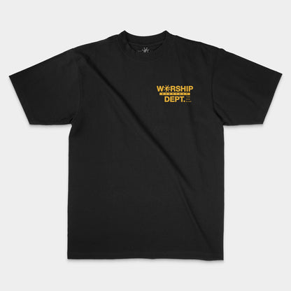 [Worship Everyday Dept.] T-shirt - Black/Yellow